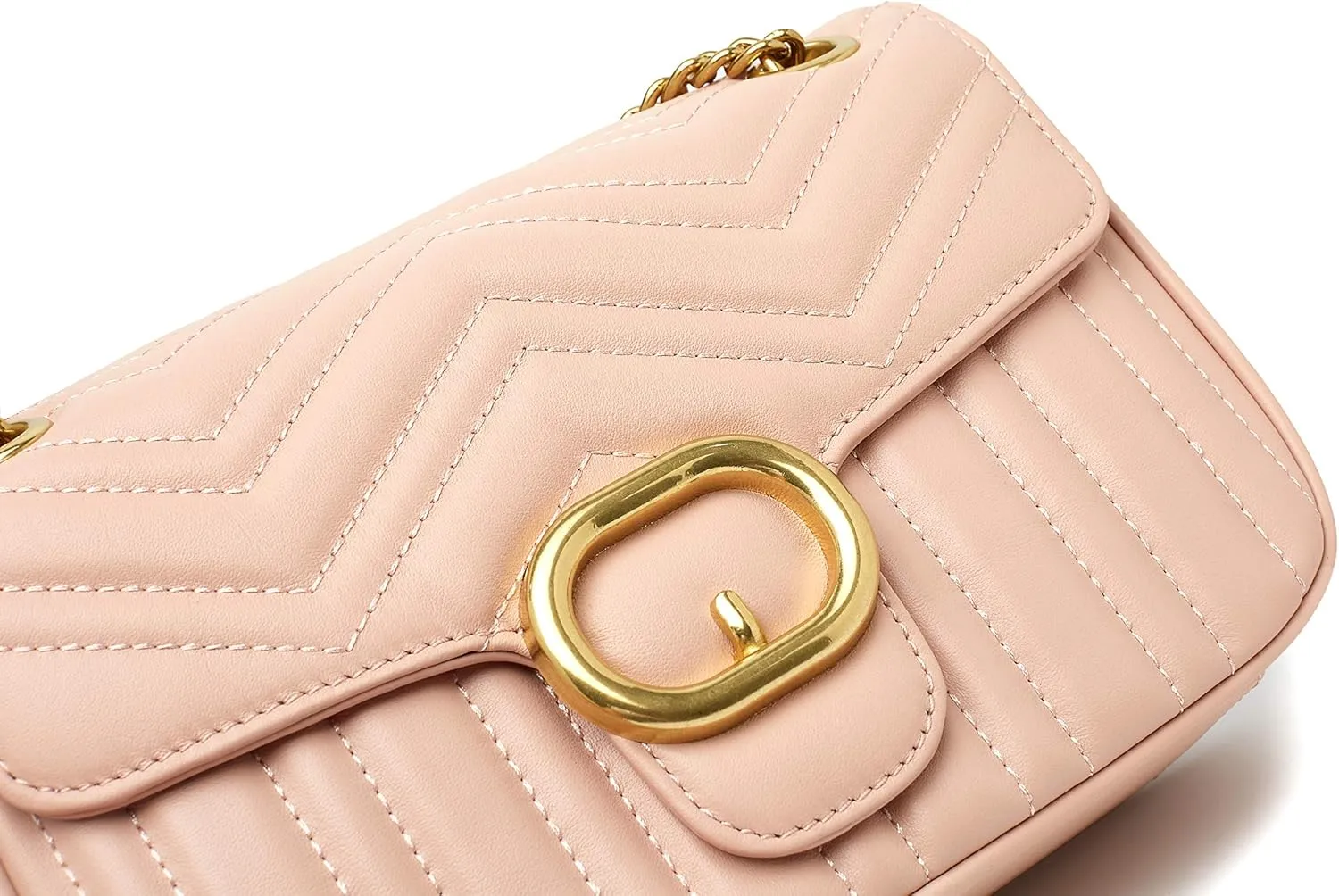 Chrysansmile Quilted Crossbody Bags Genuine Leather Clutch Purses Women's Shoulder Handbags With Chain