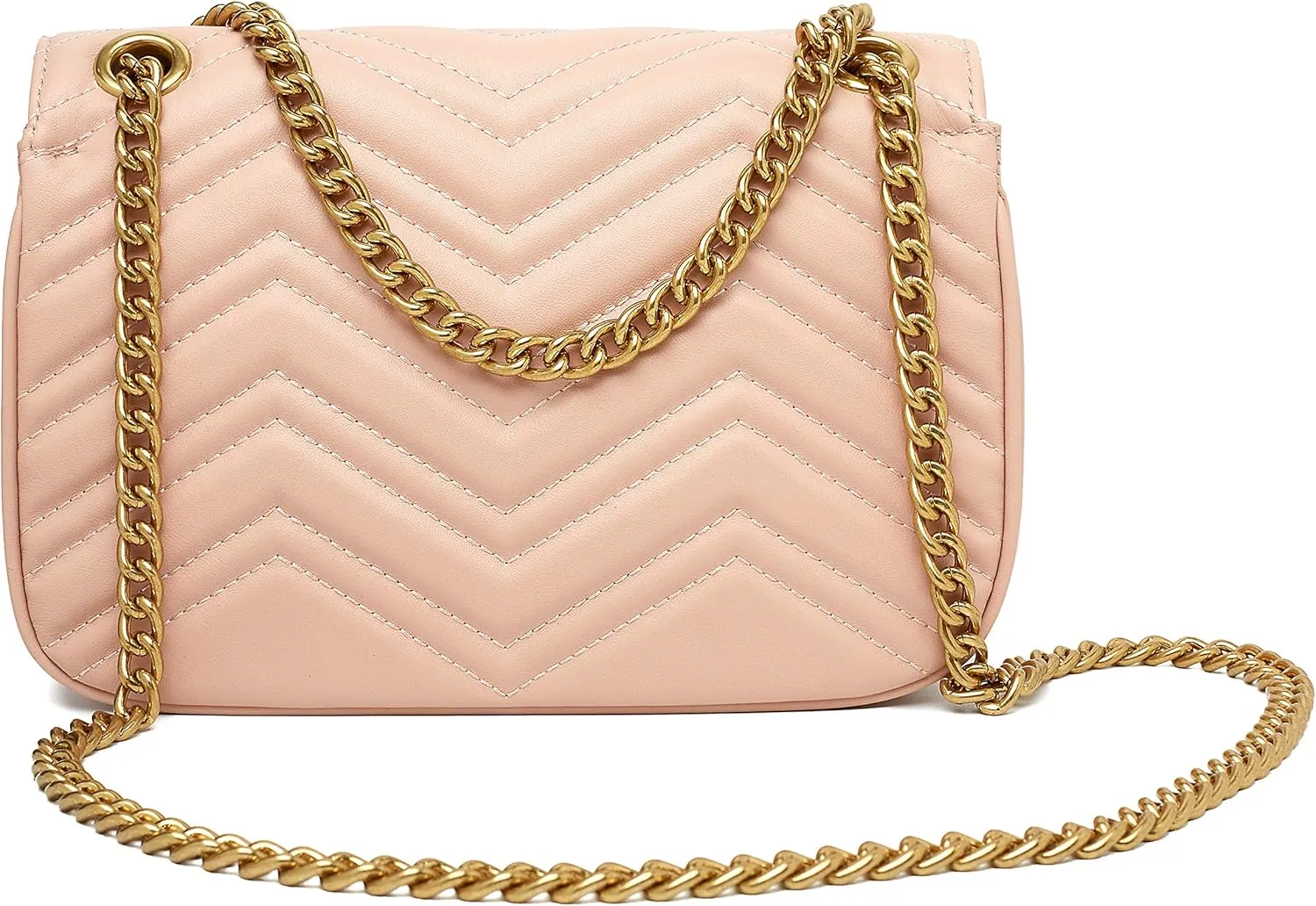Chrysansmile Quilted Crossbody Bags Genuine Leather Clutch Purses Women's Shoulder Handbags With Chain