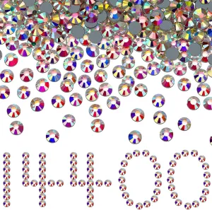 Cindeer 14400 Pcs Crystal Hotfix Rhinestone Large Quantity Glass Flatback Rhinestones Hot Fix Rhinestones Round Gems Glass Stones for Clothes Shoes DIY Crafts Supplies(SS20,Crystal AB)