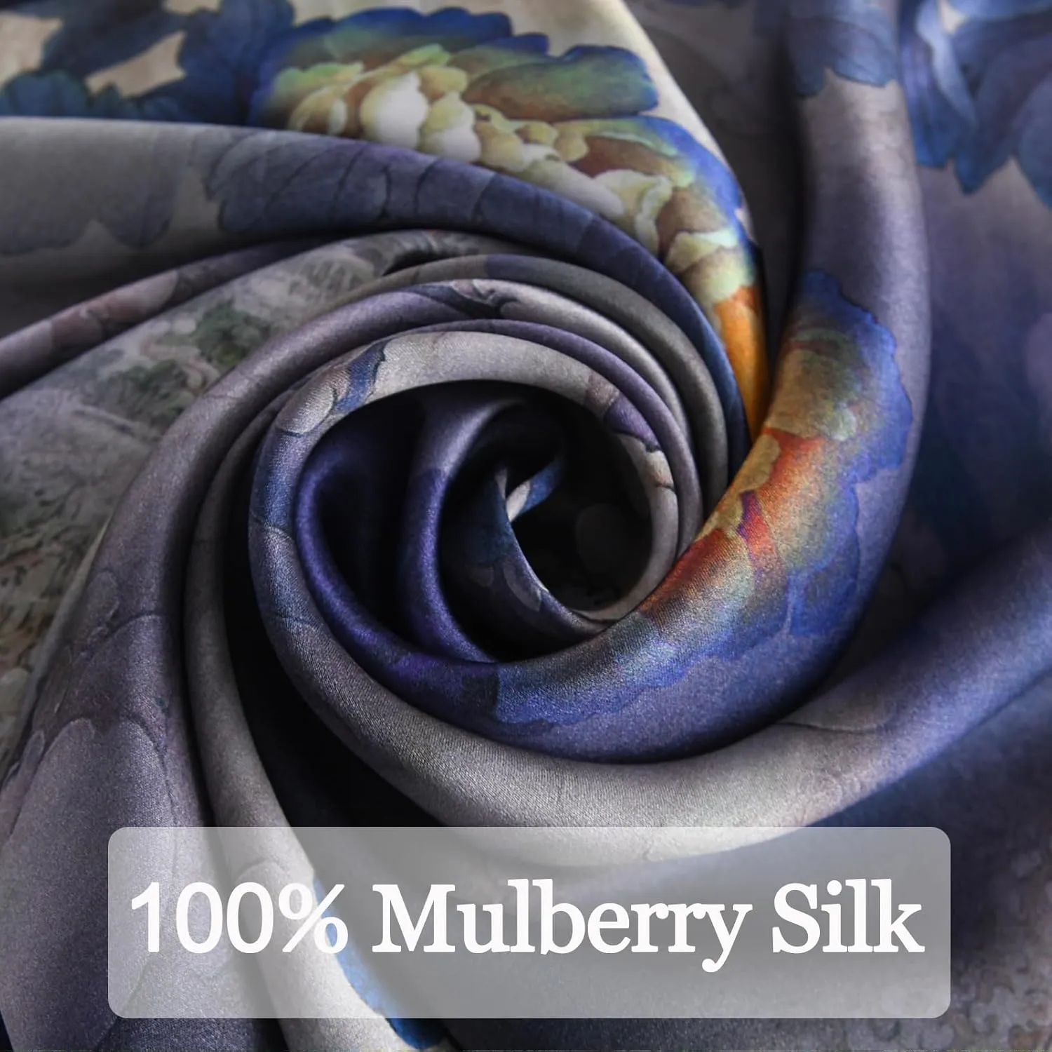 Ciormis 100% Mulberry Silk Scarf - Women's 21''/27'' Square Real Silk Hair Head Scarf Neckerchief with Gift Packaged