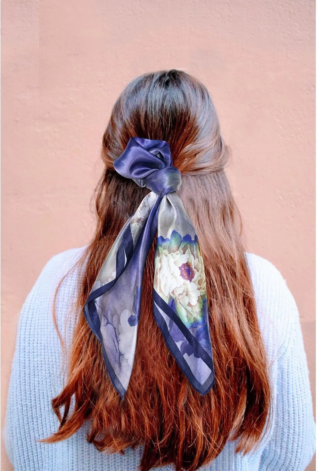 Ciormis 100% Mulberry Silk Scarf - Women's 21''/27'' Square Real Silk Hair Head Scarf Neckerchief with Gift Packaged