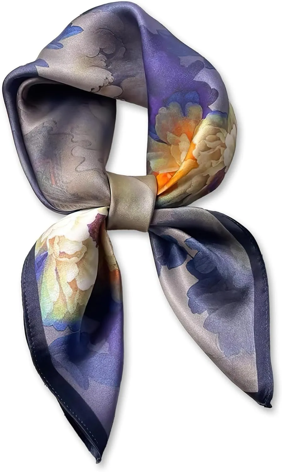 Ciormis 100% Mulberry Silk Scarf - Women's 21''/27'' Square Real Silk Hair Head Scarf Neckerchief with Gift Packaged