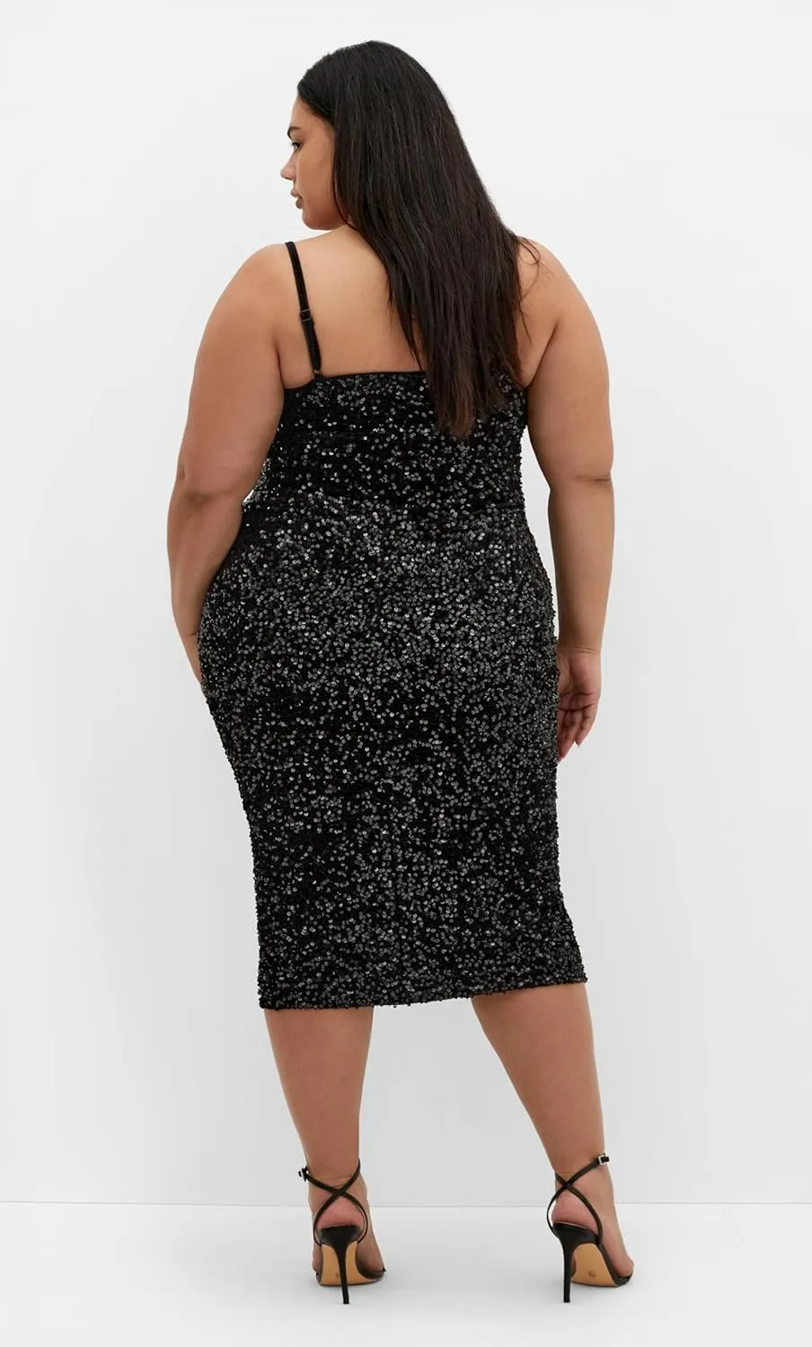 City Chic Plus Size Sequin Solar Black Dress