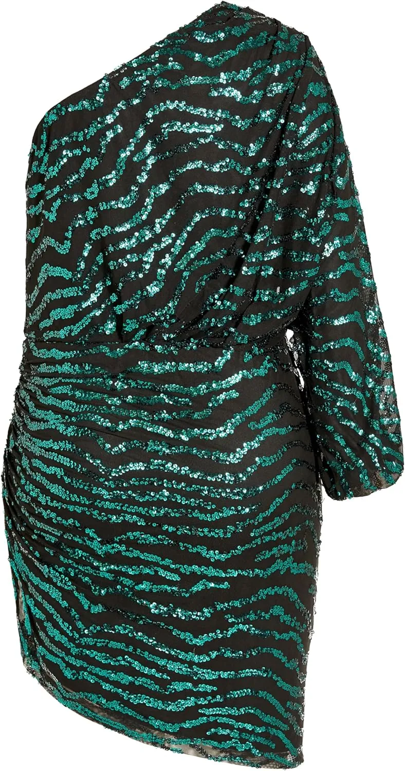 City Chic Women's Plus Size Dress-Sequin Stripe