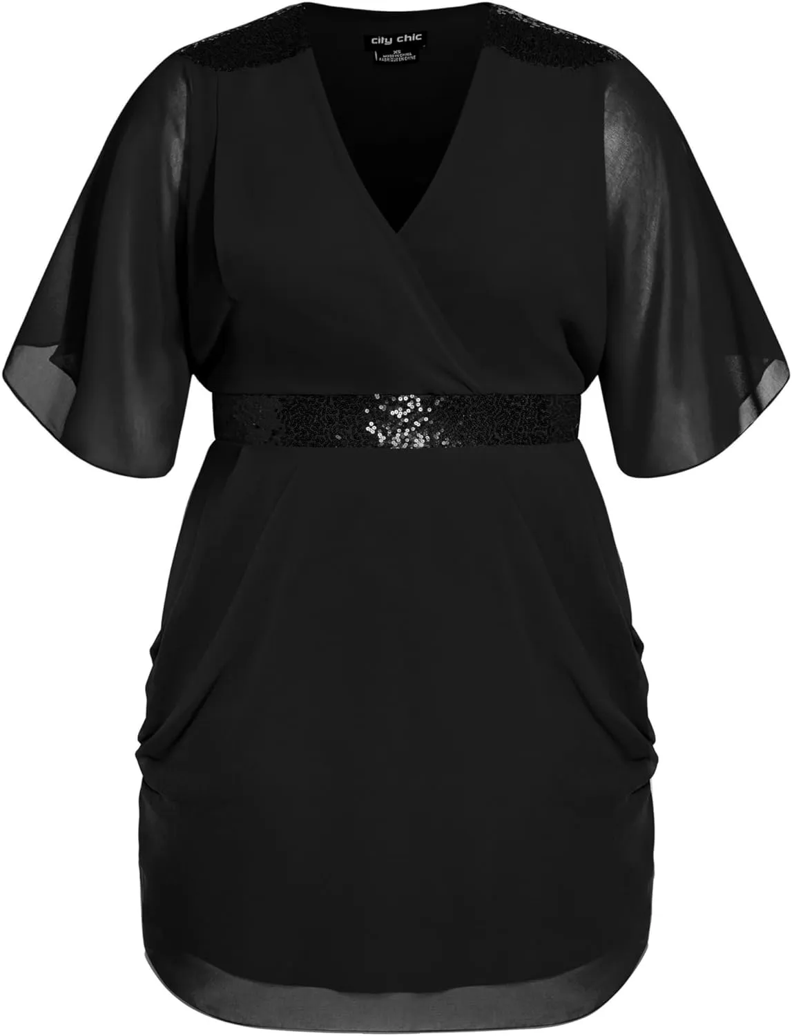 City Chic Women's Plus Size Dress-Sequin Wrap