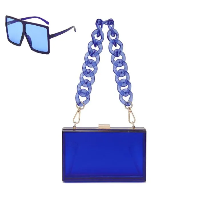 CLEAR PURSE W/ SUNGLASSES SET