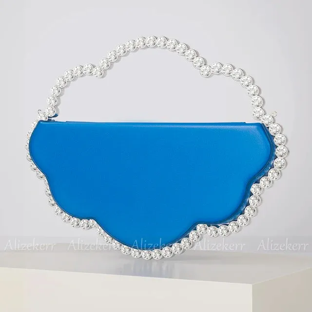 Cloud Shaped Diamond Evening Bags Women New Elegant Glittering Crystal Clutch Purses And Handbags Designer Luxury Wedding Party
