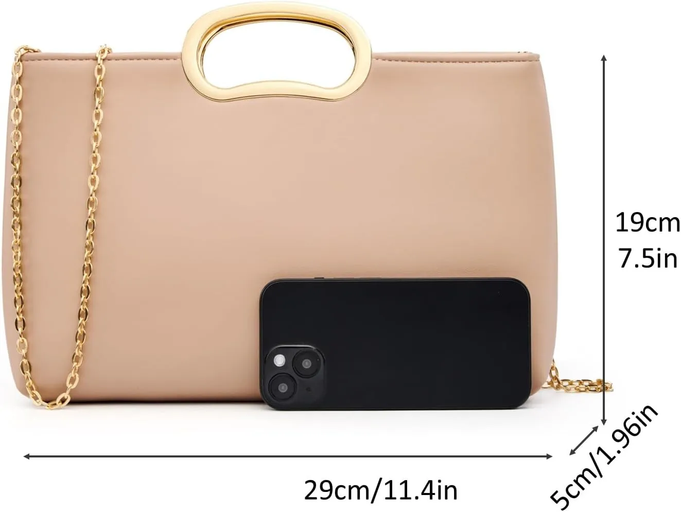 Clutch Purses for Women Cut Out Handle Clutch PU Leather Evening Bag Elegant Purse for Women Formal Wedding Party