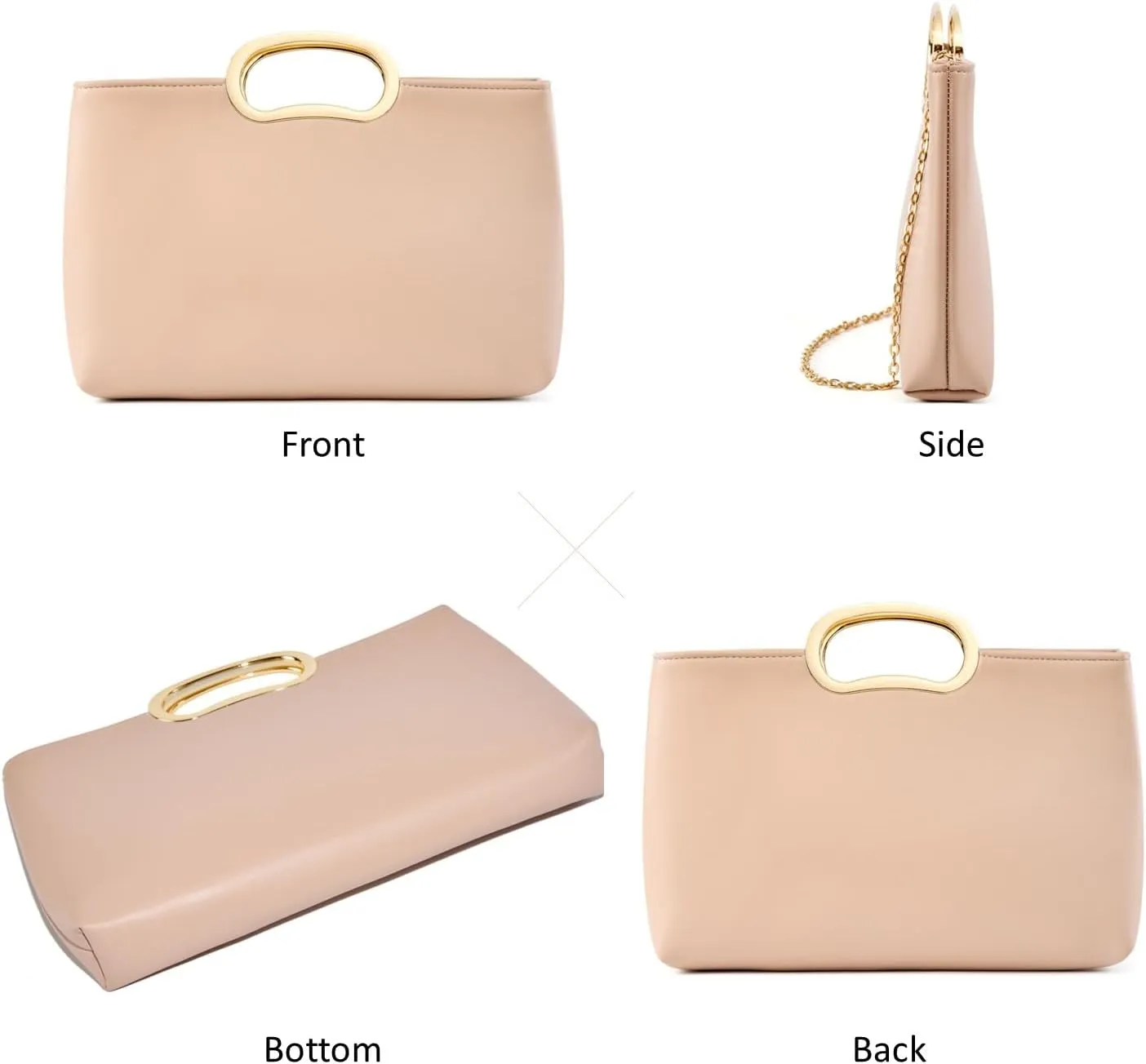 Clutch Purses for Women Cut Out Handle Clutch PU Leather Evening Bag Elegant Purse for Women Formal Wedding Party