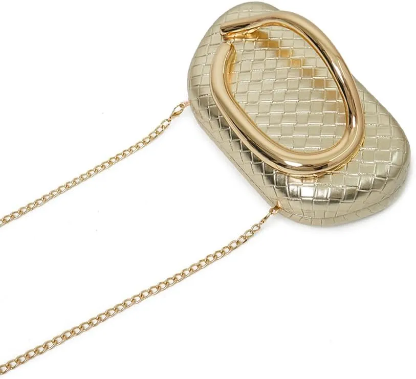 Clutch Purses for Women Evening/Wedding Chic Woven Bag Formal PU Leather Purse Designer Handbags for Party Prom