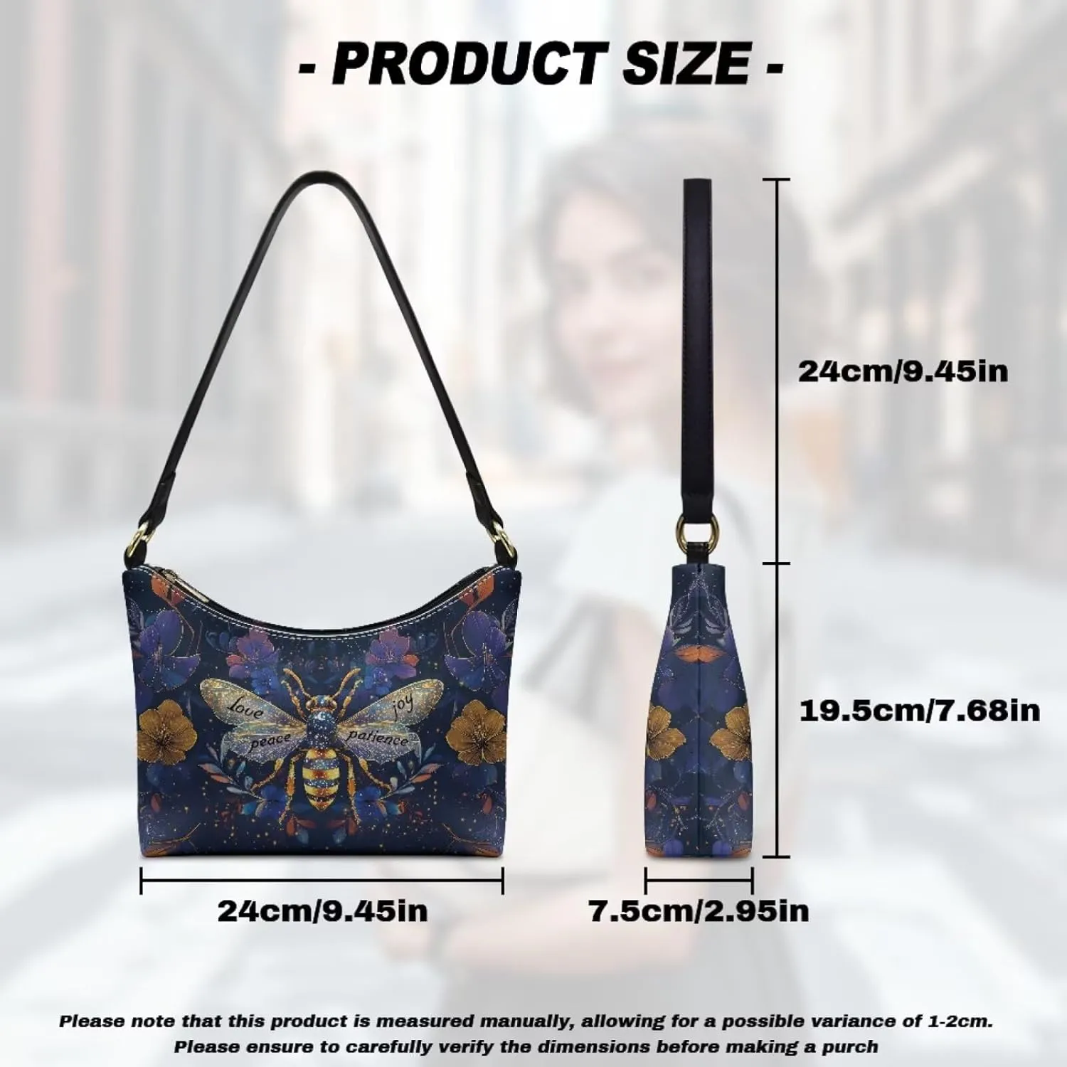 Clutch Tote Handbags Leather Shoulder Purses for Women Lady Crescent Underarm Purse with Inner Pocket