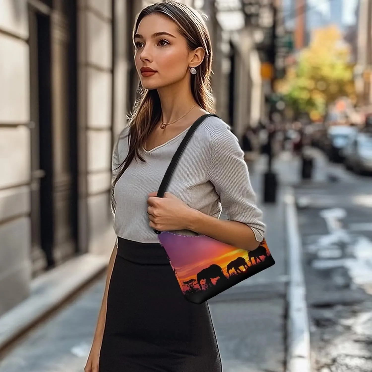 Clutch Tote Handbags Leather Shoulder Purses for Women Lady Crescent Underarm Purse with Inner Pocket