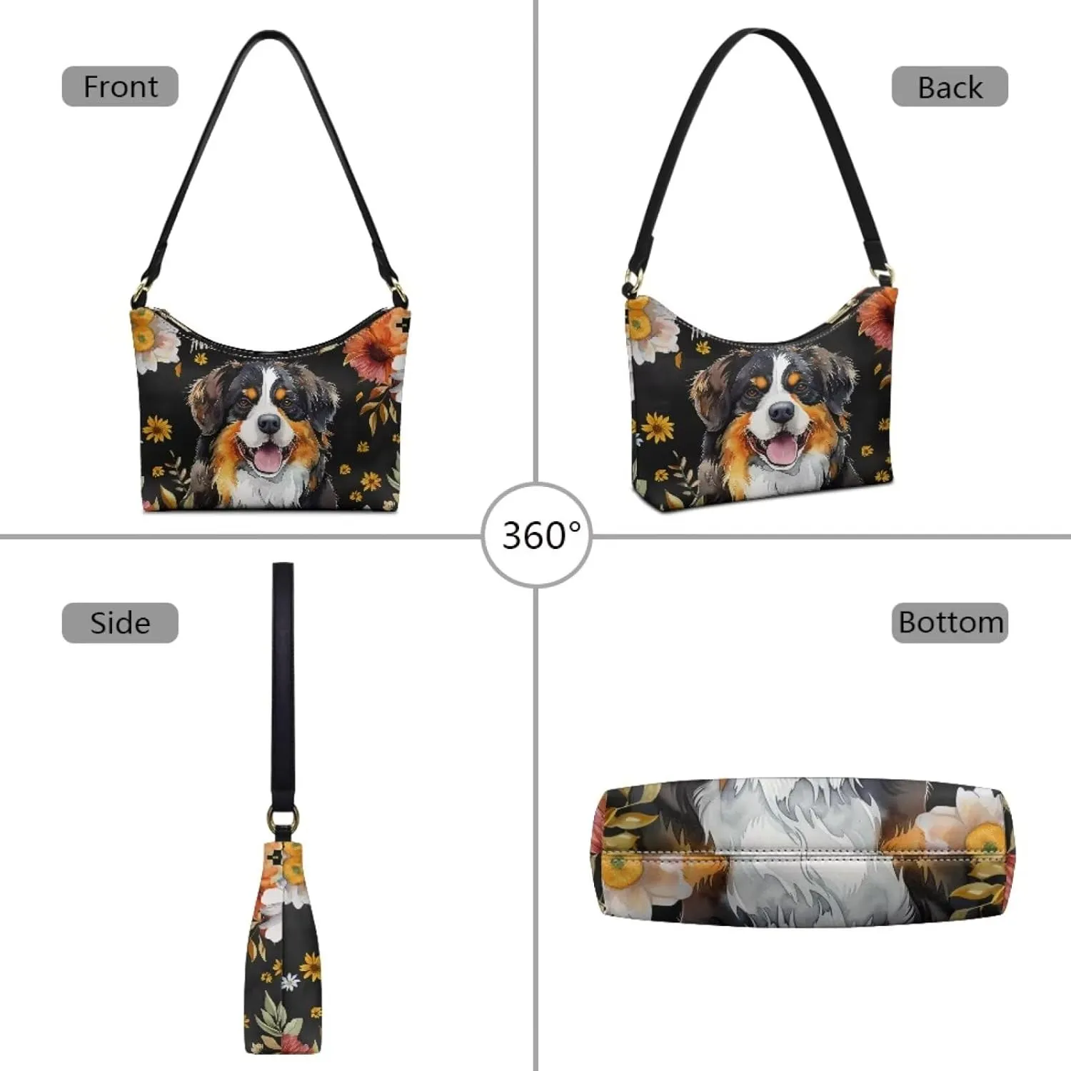 Clutch Tote Handbags Leather Shoulder Purses for Women Lady Crescent Underarm Purse with Inner Pocket