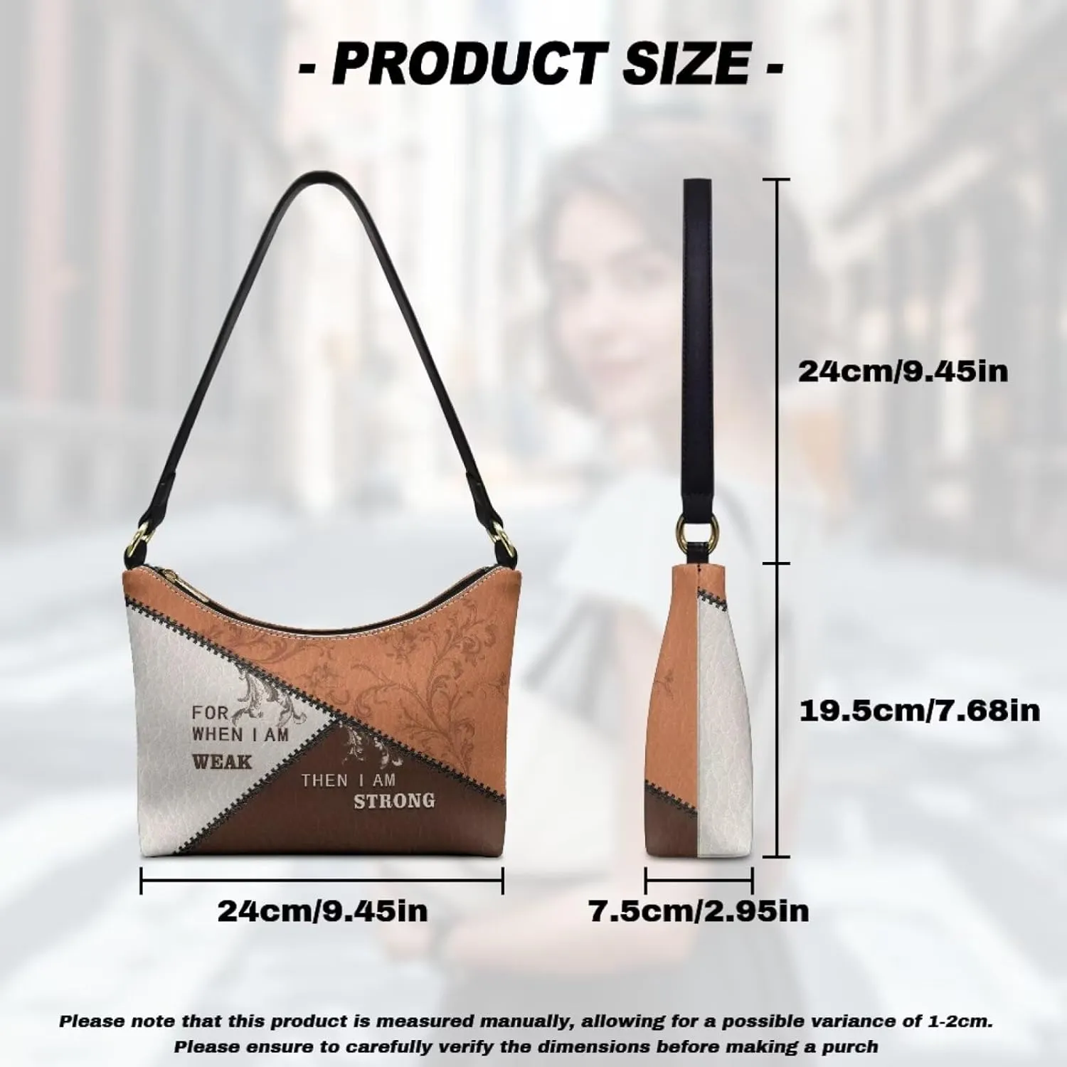 Clutch Tote Handbags Leather Shoulder Purses for Women Lady Crescent Underarm Purse with Inner Pocket