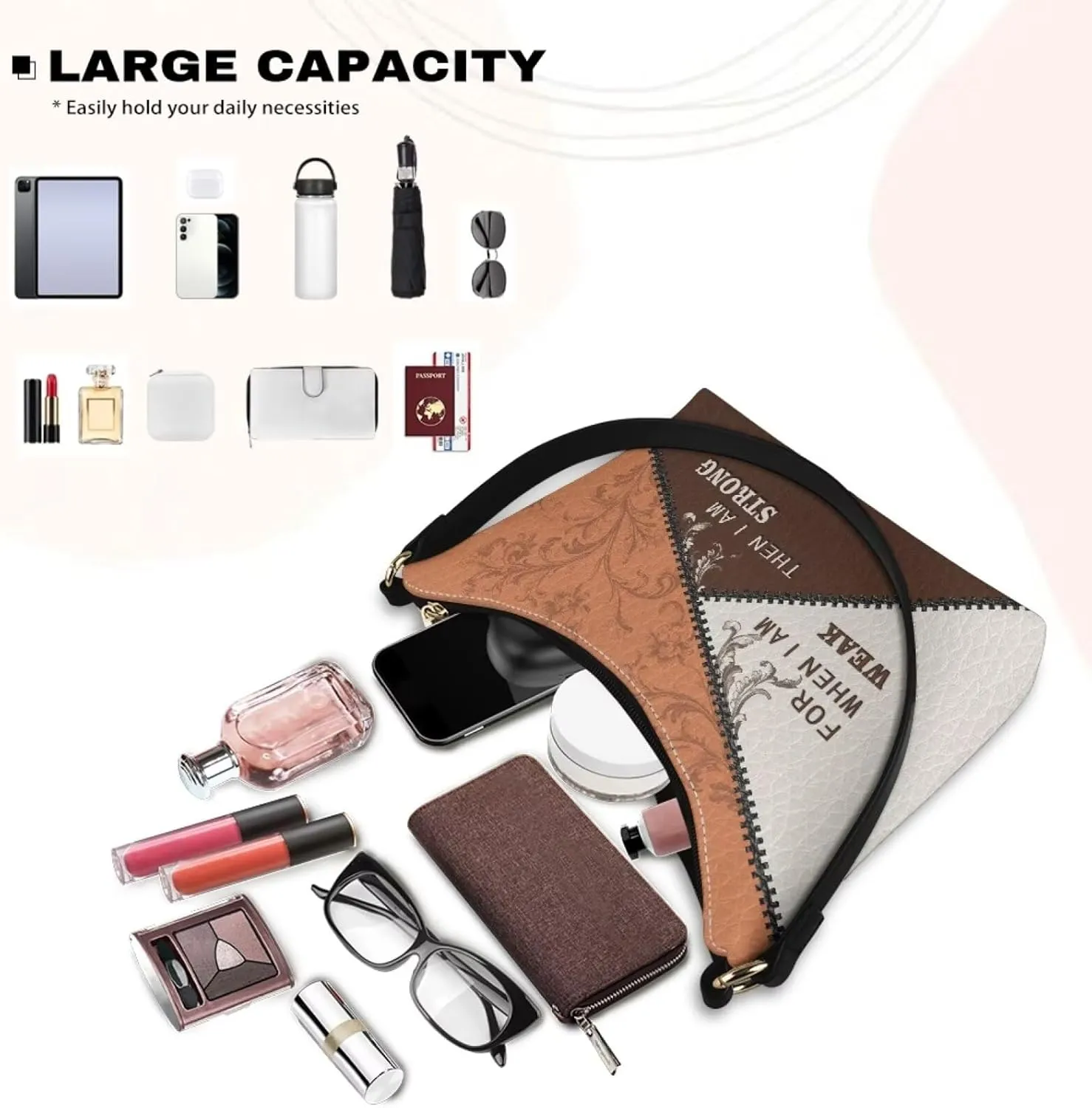 Clutch Tote Handbags Leather Shoulder Purses for Women Lady Crescent Underarm Purse with Inner Pocket