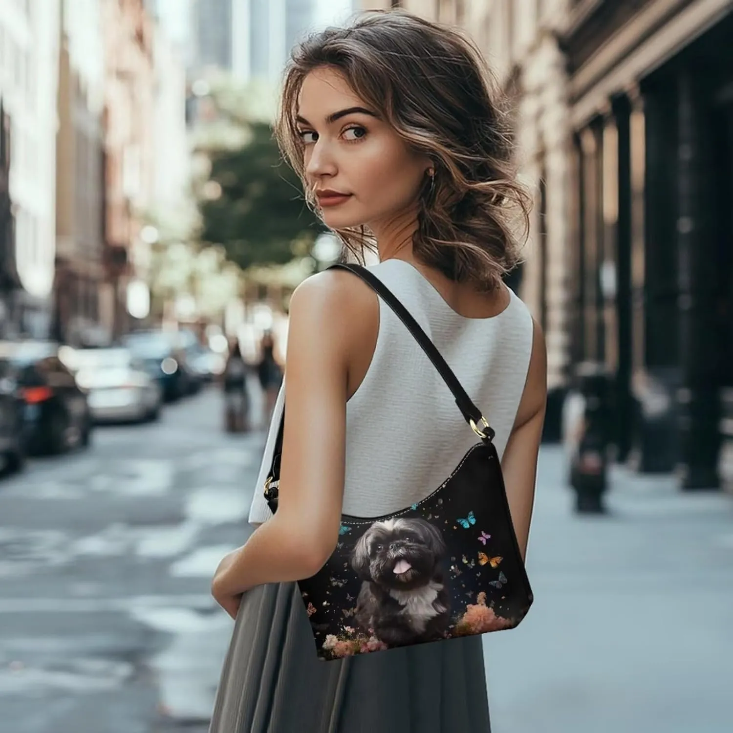 Clutch Tote Handbags Leather Shoulder Purses for Women Lady Crescent Underarm Purse with Inner Pocket