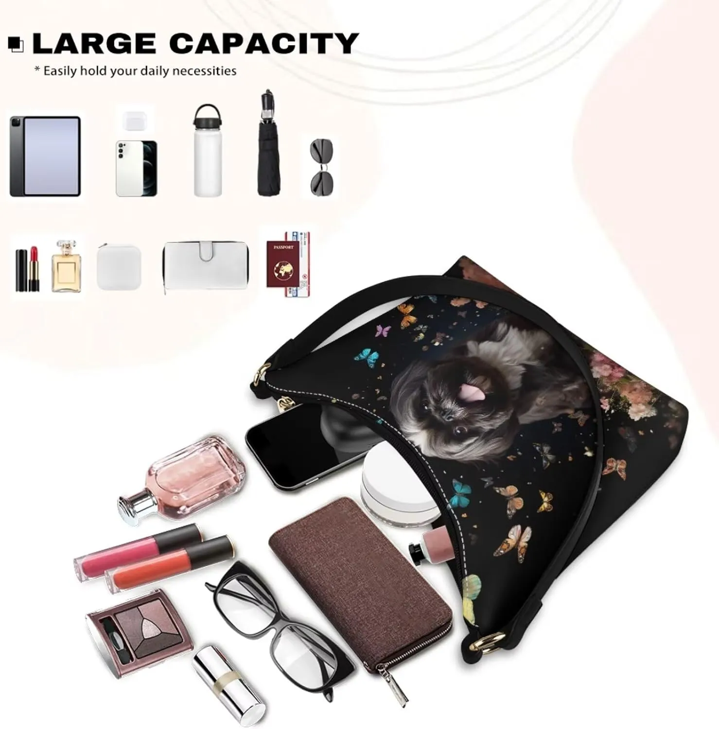 Clutch Tote Handbags Leather Shoulder Purses for Women Lady Crescent Underarm Purse with Inner Pocket