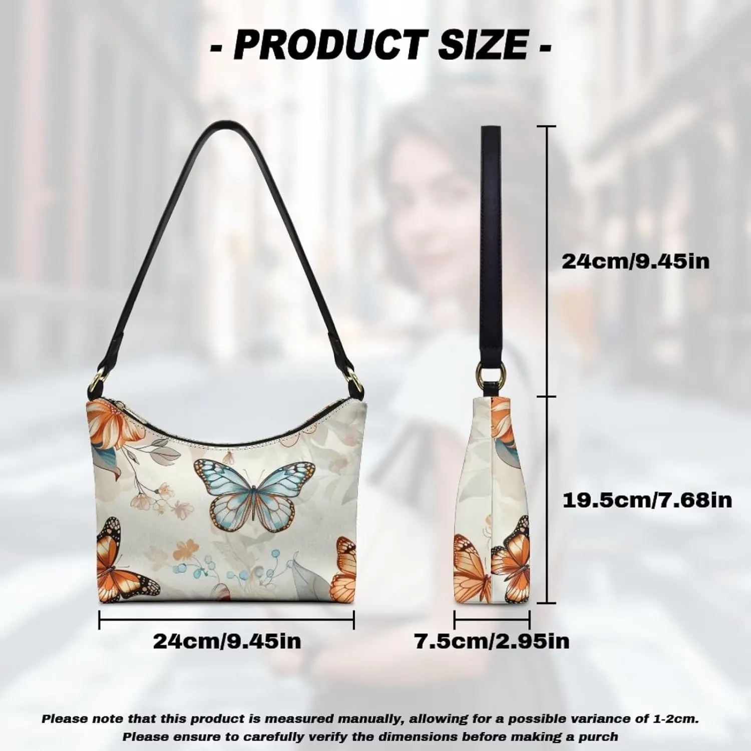Clutch Tote Handbags Leather Shoulder Purses for Women Lady Crescent Underarm Purse with Inner Pocket