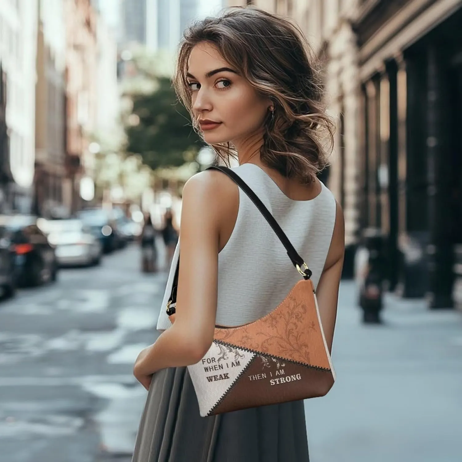 Clutch Tote Handbags Leather Shoulder Purses for Women Lady Crescent Underarm Purse with Inner Pocket
