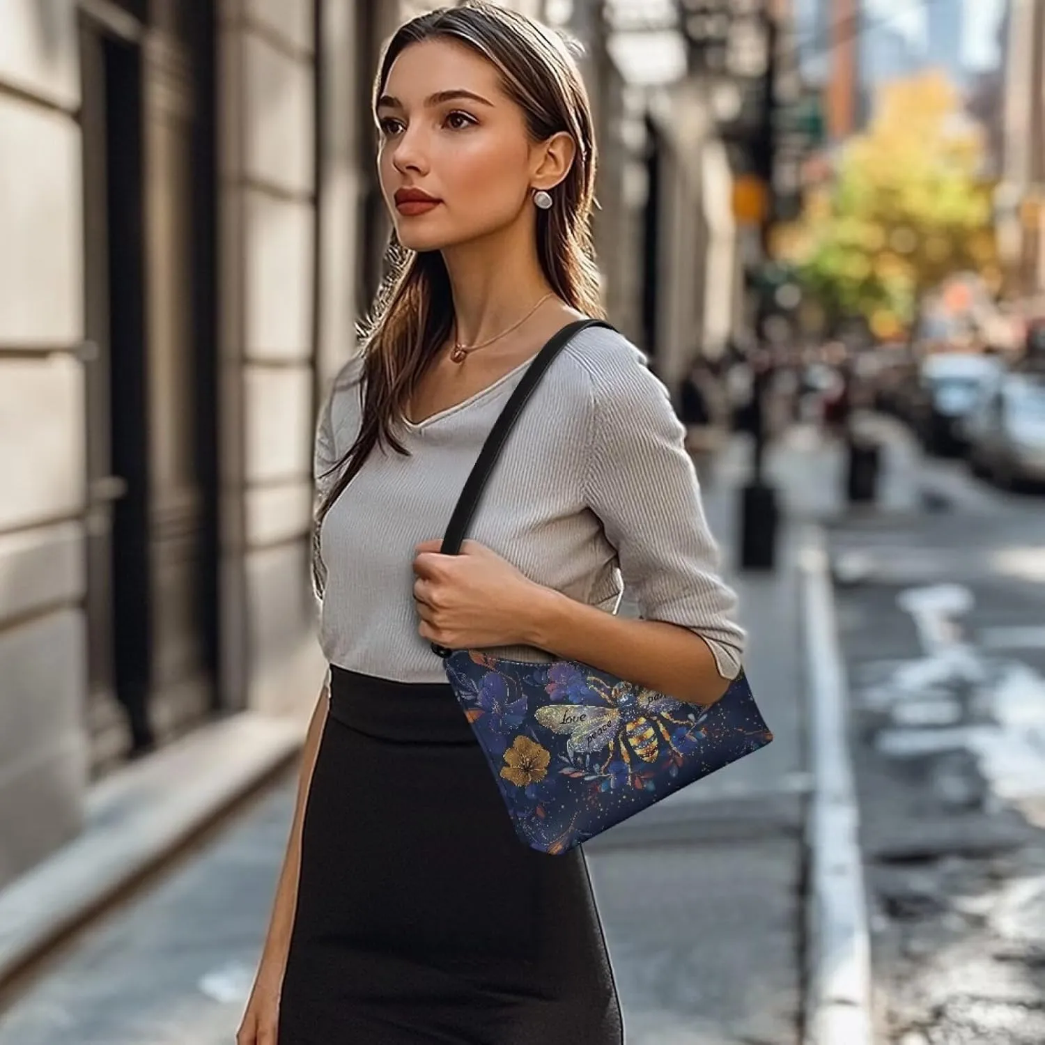 Clutch Tote Handbags Leather Shoulder Purses for Women Lady Crescent Underarm Purse with Inner Pocket