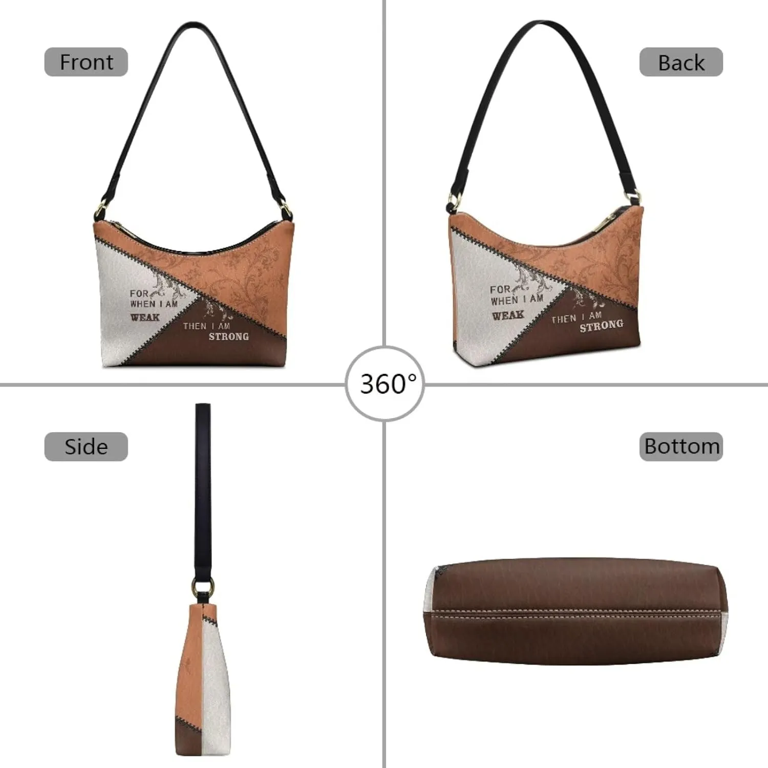 Clutch Tote Handbags Leather Shoulder Purses for Women Lady Crescent Underarm Purse with Inner Pocket