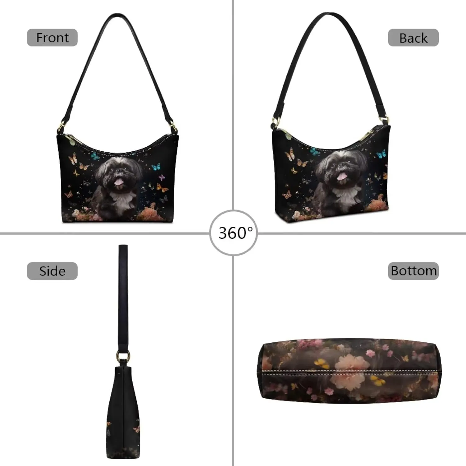 Clutch Tote Handbags Leather Shoulder Purses for Women Lady Crescent Underarm Purse with Inner Pocket