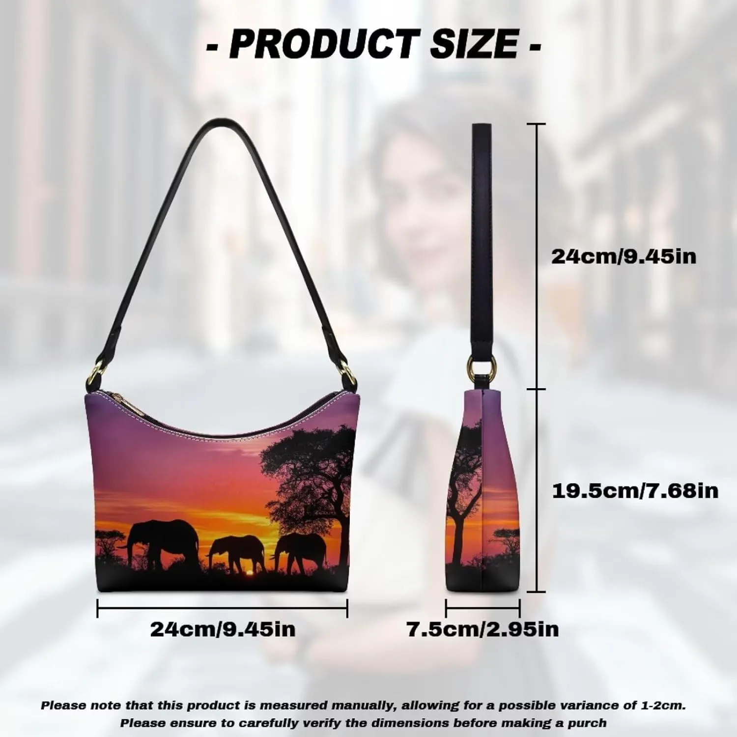 Clutch Tote Handbags Leather Shoulder Purses for Women Lady Crescent Underarm Purse with Inner Pocket