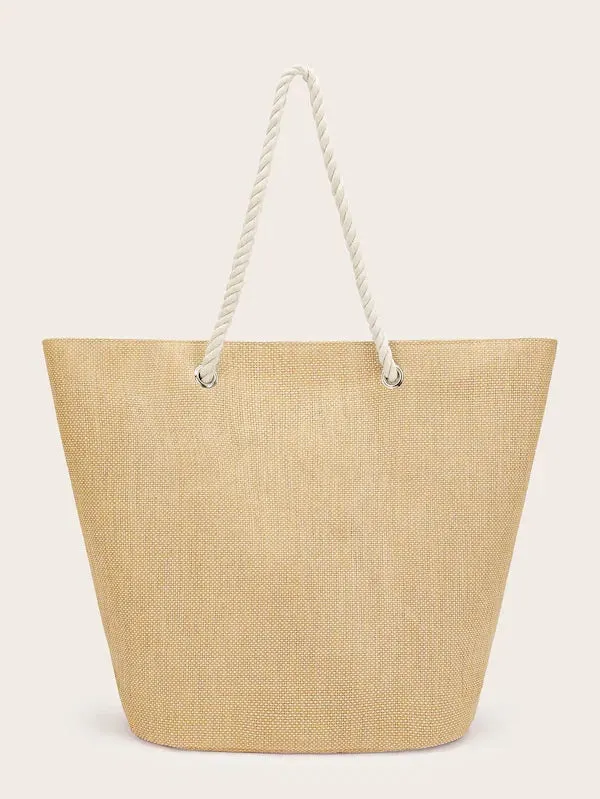CM-BGS109717 Women Casual Seoul Style Sequin Eye Pattern Tote Bag - Apricot