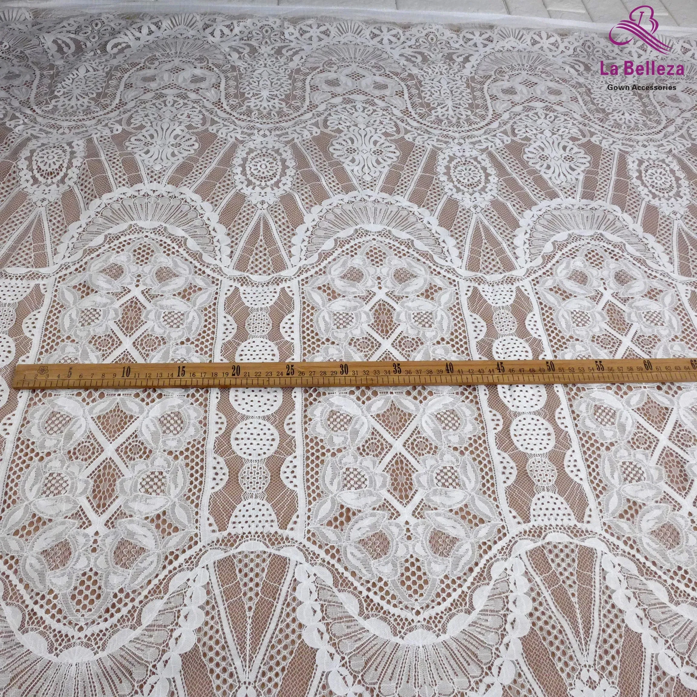 Cocoa Yacht Club Off White Eyelash Lace Wedding Dress
