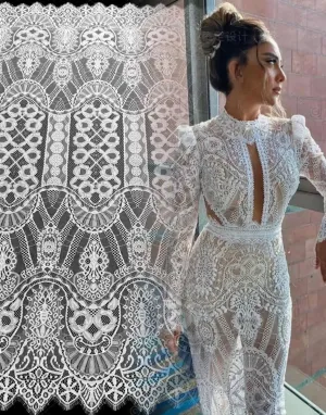 Cocoa Yacht Club Off White Eyelash Lace Wedding Dress
