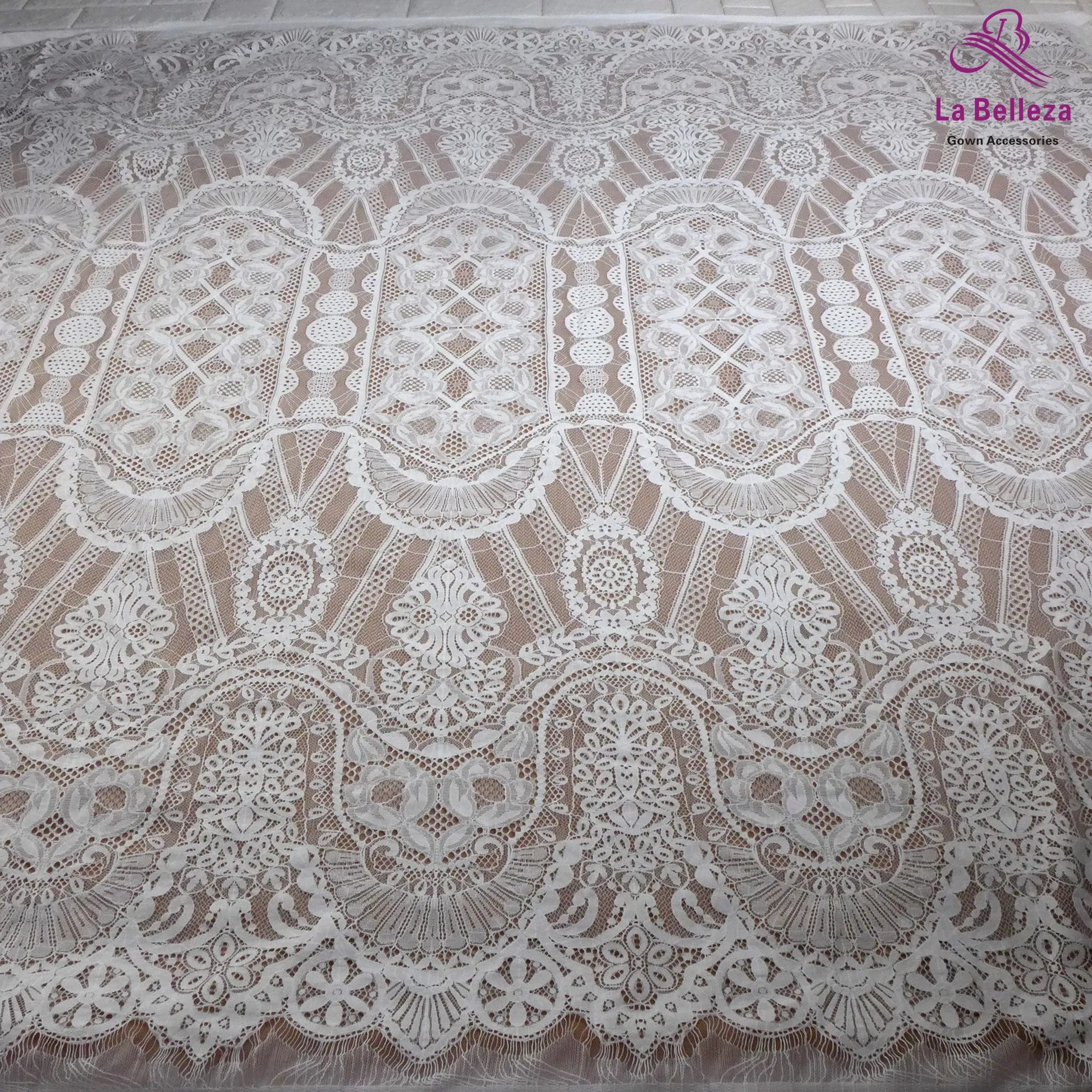 Cocoa Yacht Club Off White Eyelash Lace Wedding Dress