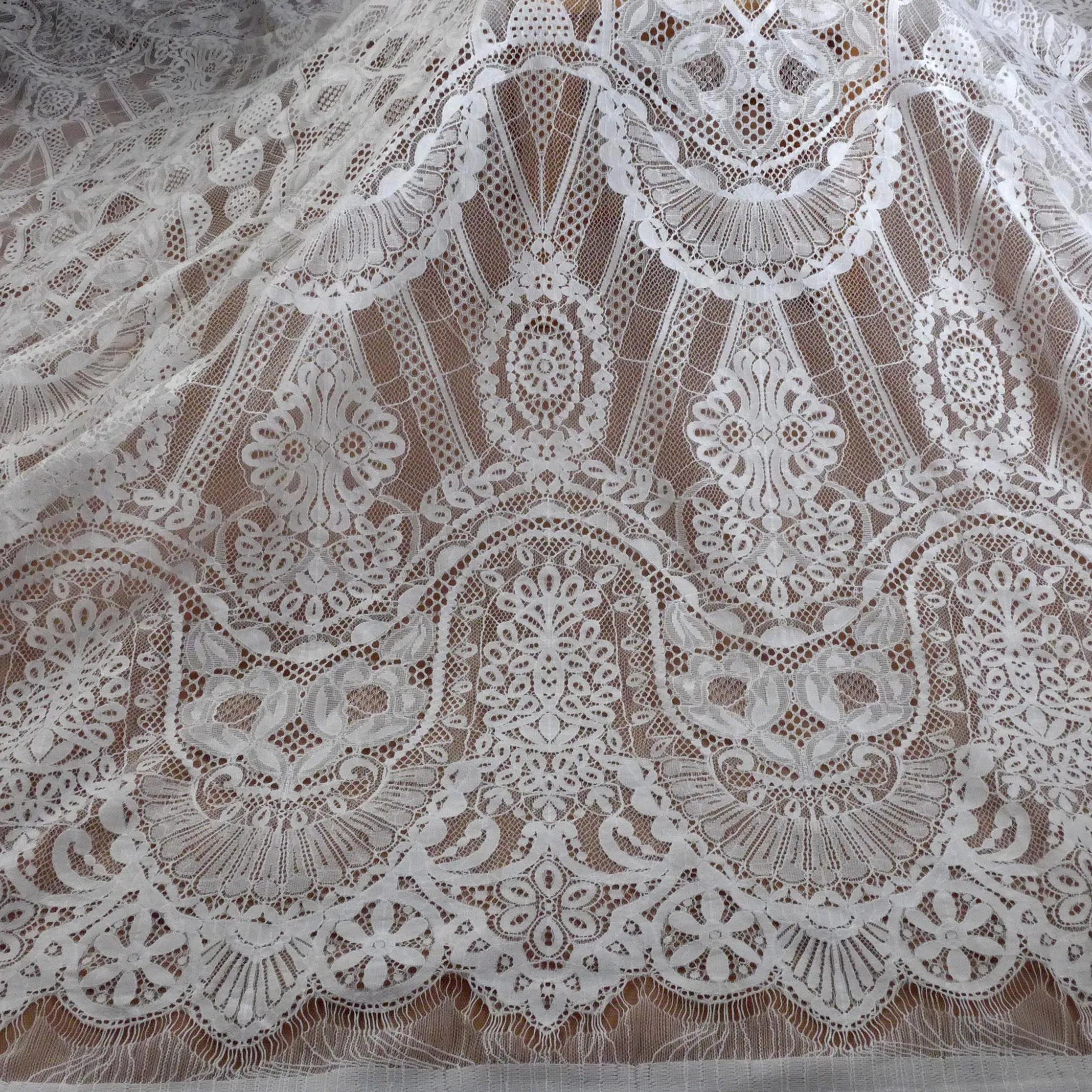 Cocoa Yacht Club Off White Eyelash Lace Wedding Dress