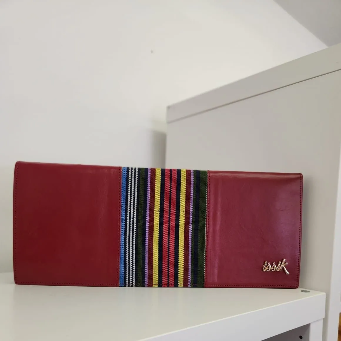 Colourful Leather & Aso-Oke Clutch Purses
