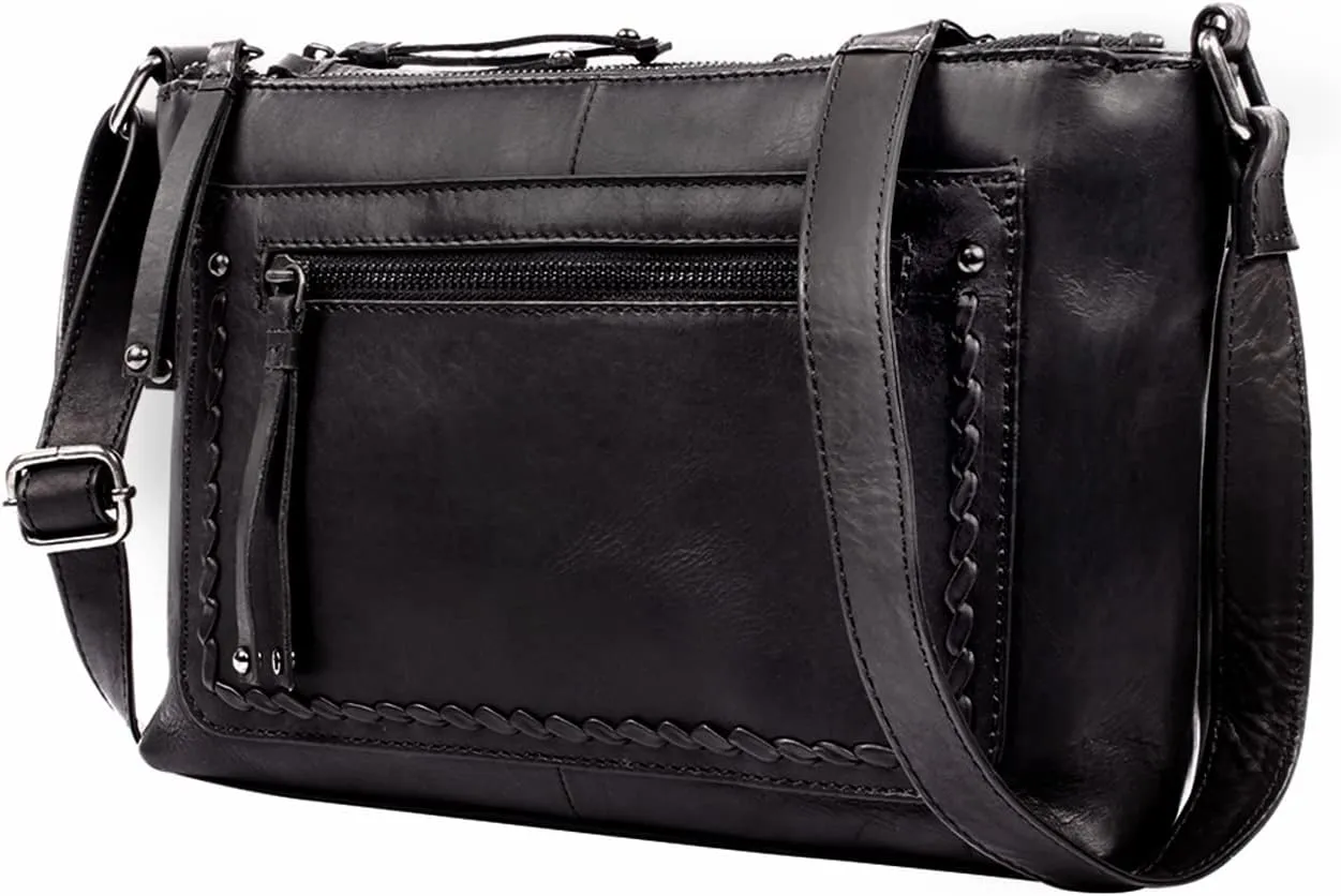 Concealed Carry Purse for Women - Tatum Leather Gun Crossbody, Locking Zippers & Universal Holster
