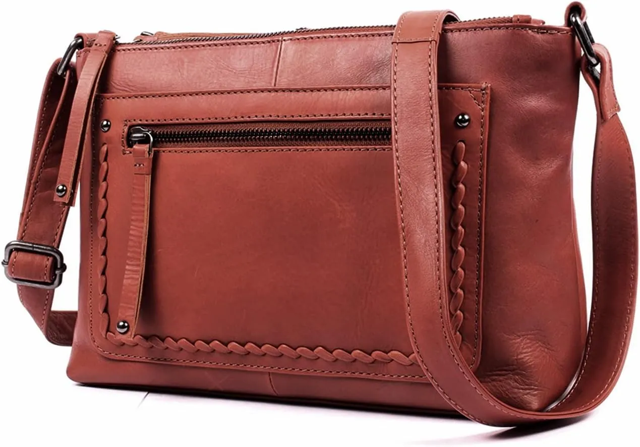 Concealed Carry Purse for Women - Tatum Leather Gun Crossbody, Locking Zippers & Universal Holster
