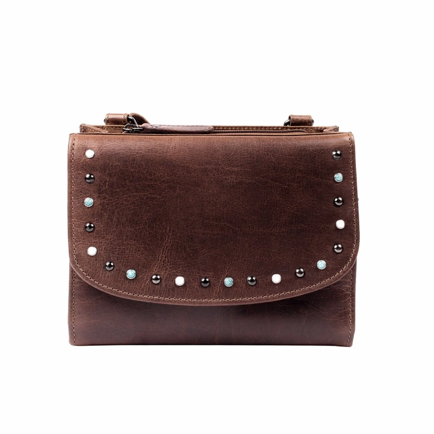 Concealed Carry Raelynn Buffalo Leather Crossbody RFID Organizer by Lady Conceal