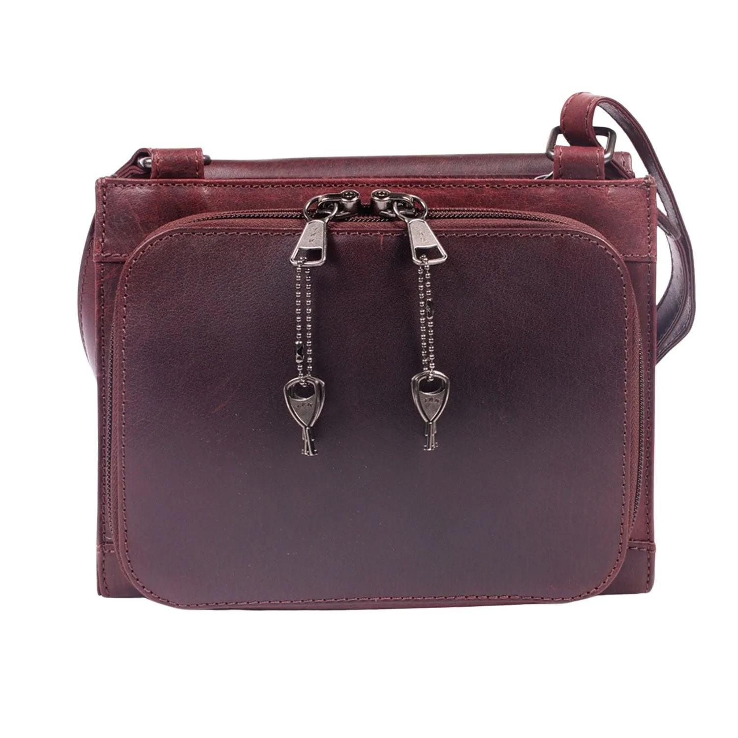 Concealed Carry Raelynn Buffalo Leather Crossbody RFID Organizer by Lady Conceal