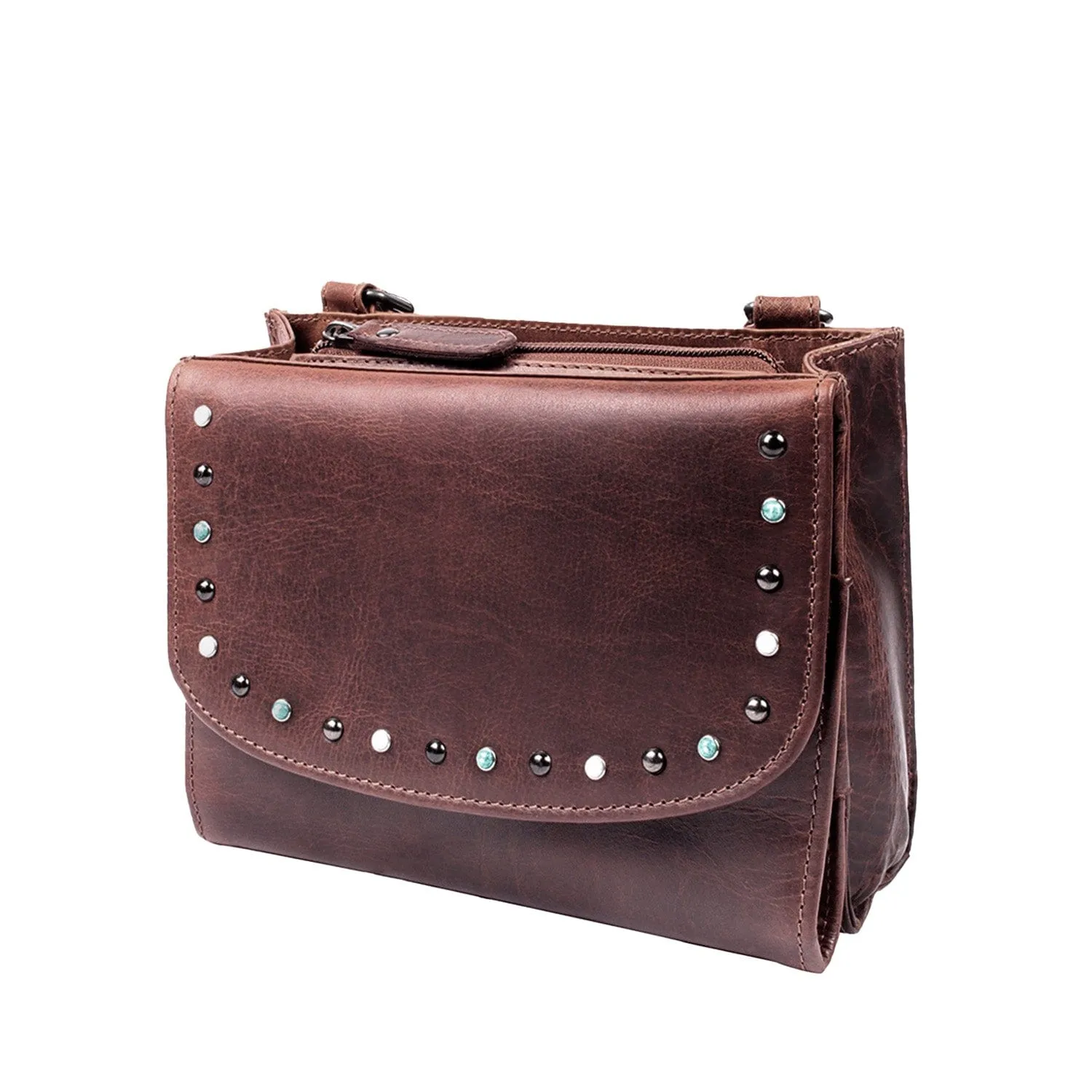 Concealed Carry Raelynn Buffalo Leather Crossbody RFID Organizer by Lady Conceal