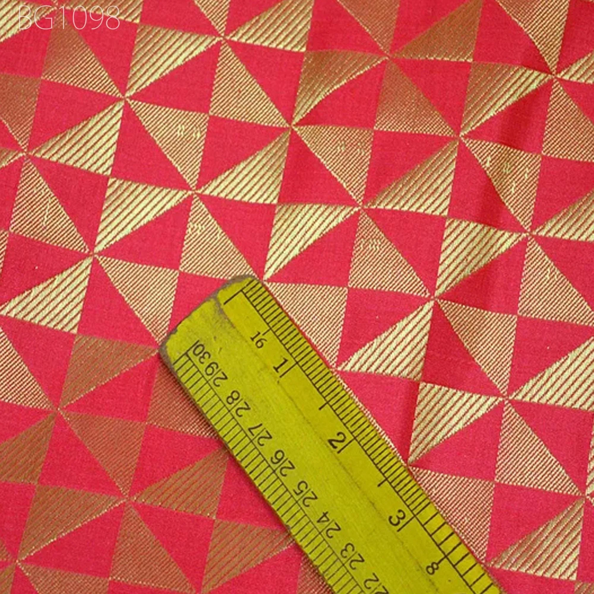 Coral Brocade Indian Wedding Dress Fabric Costume Crafting Dress Material Geometrical Pattern Brocade by the Yard fabric Home Decor brocade