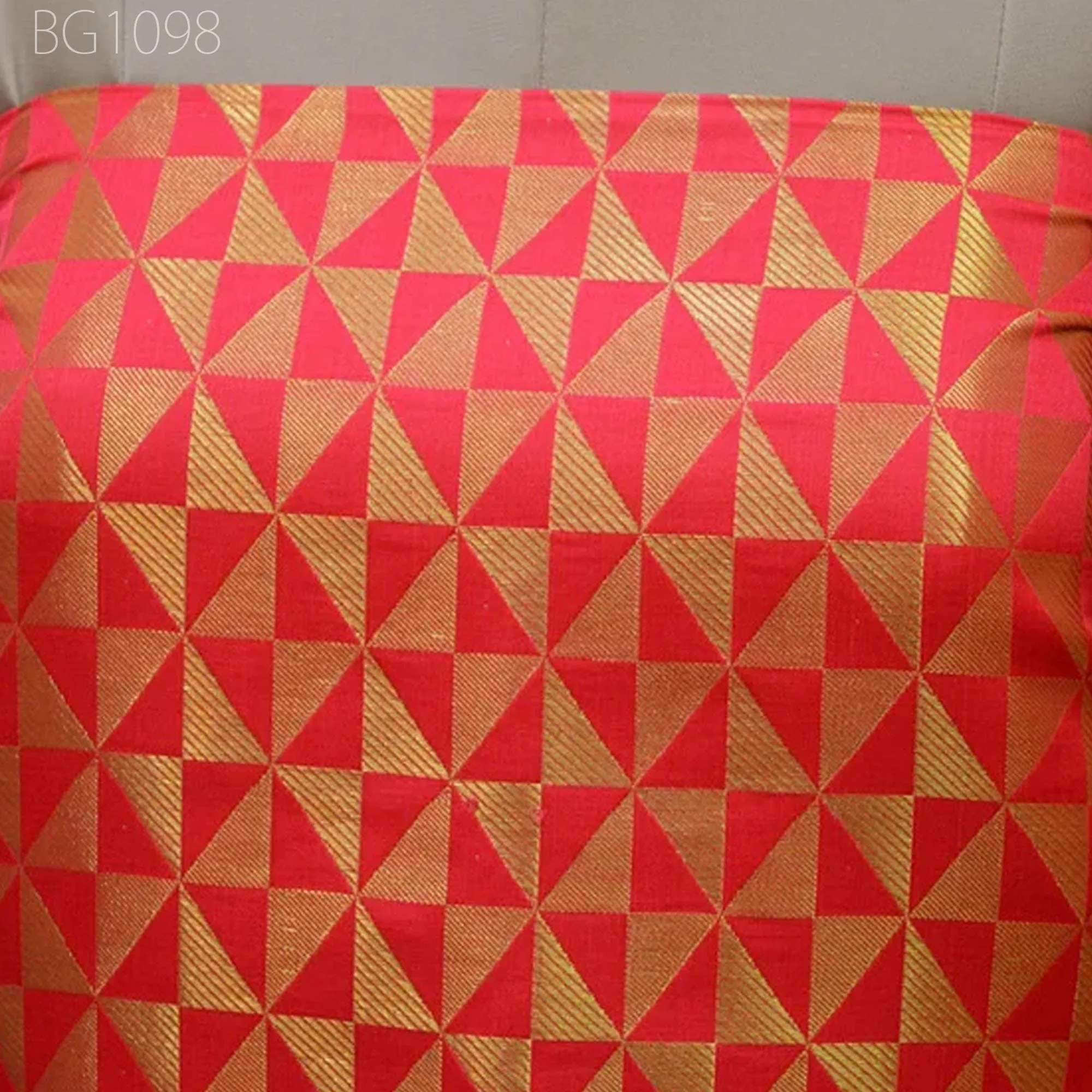 Coral Brocade Indian Wedding Dress Fabric Costume Crafting Dress Material Geometrical Pattern Brocade by the Yard fabric Home Decor brocade
