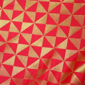 Coral Brocade Indian Wedding Dress Fabric Costume Crafting Dress Material Geometrical Pattern Brocade by the Yard fabric Home Decor brocade