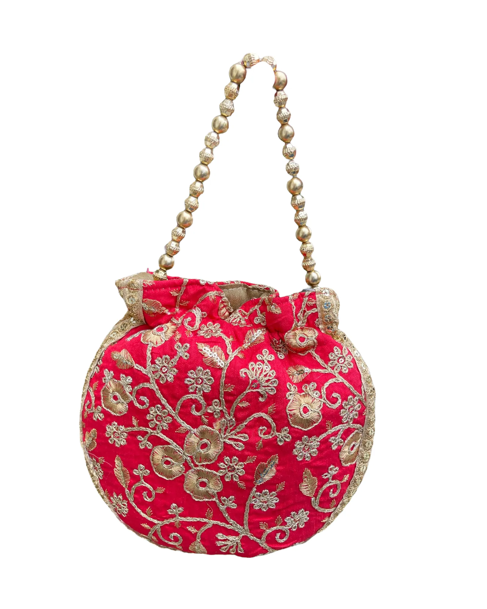 Cotton Hand Potli Bag Purse With Embroidery Handwork #HB20
