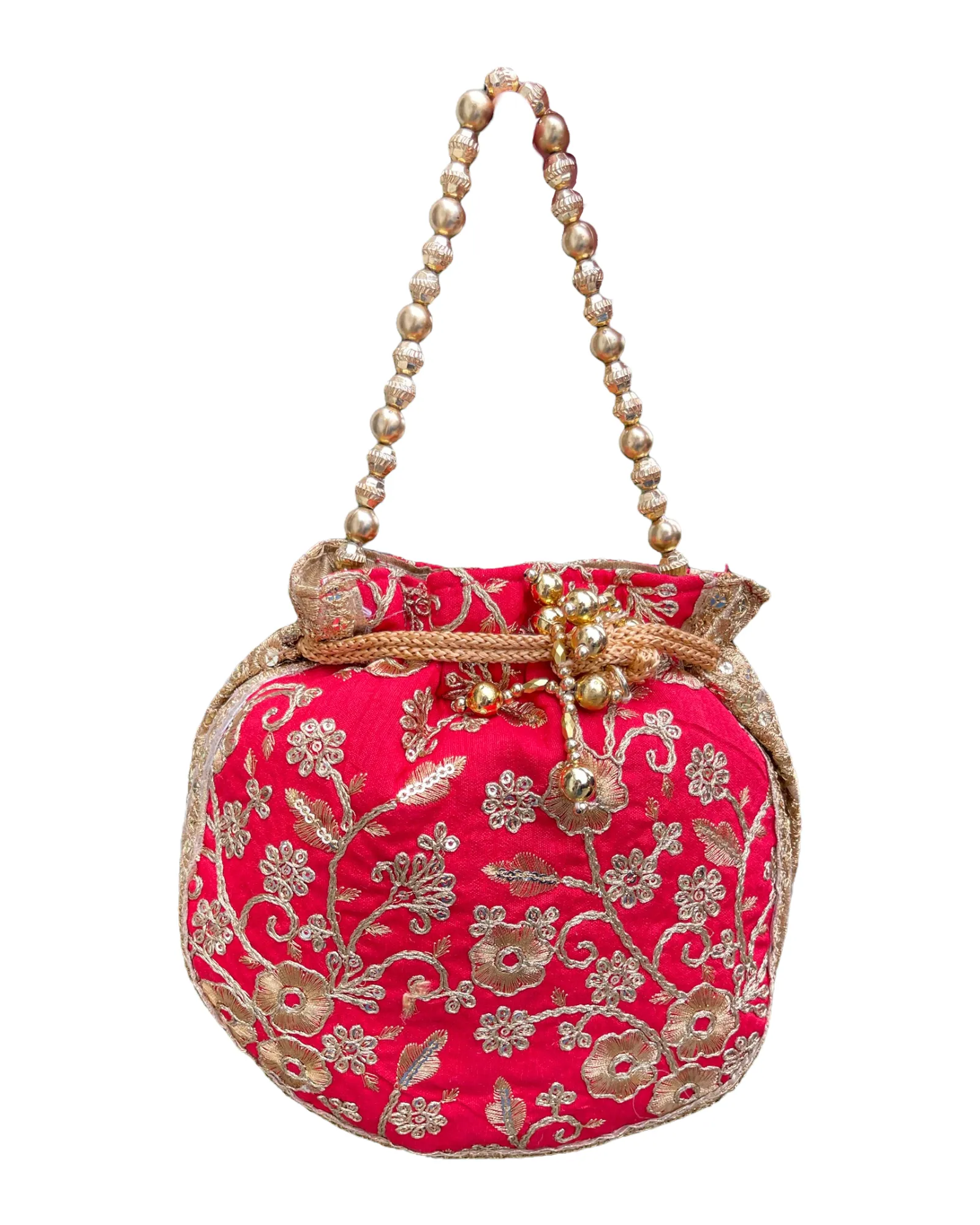 Cotton Hand Potli Bag Purse With Embroidery Handwork #HB20