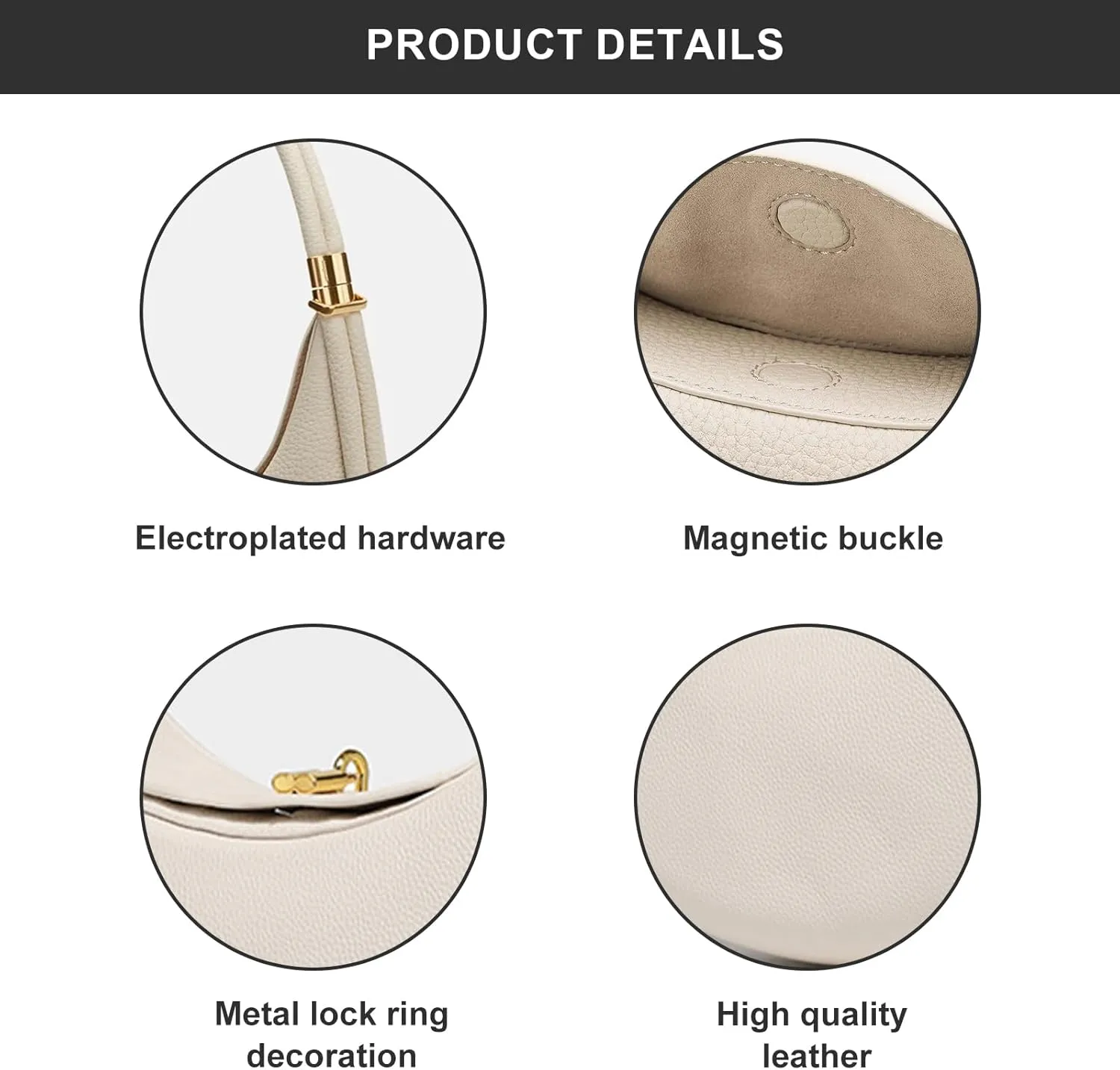 Crescent Bags for Women PU Leather Designer Half Moon Bag with Hasp Closure Trendy Purses for Women 2025 Crescent Bag