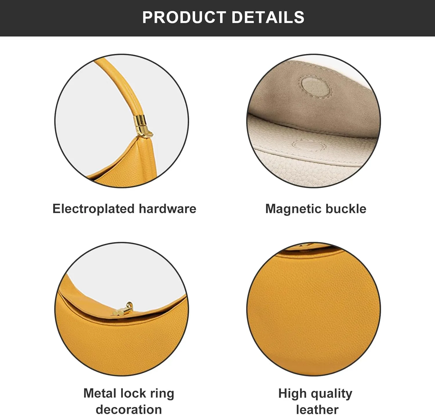 Crescent Bags for Women PU Leather Designer Half Moon Bag with Hasp Closure Trendy Purses for Women 2025 Crescent Bag