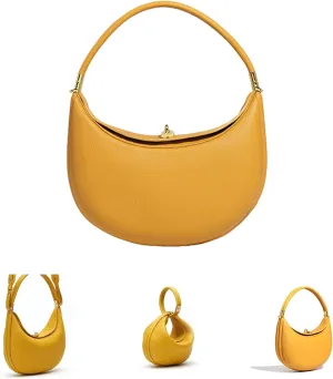 Crescent Bags for Women PU Leather Designer Half Moon Bag with Hasp Closure Trendy Purses for Women 2025 Crescent Bag