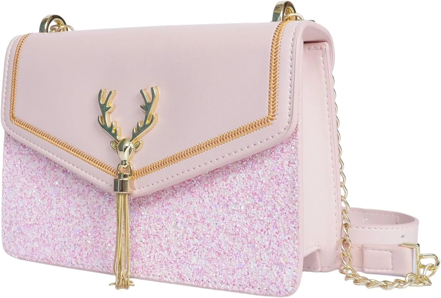 Crossbody Bags for Women Leather Shoulder Bag with Chain Strap Trendy Clutch Satchel Ladies Evening Bag