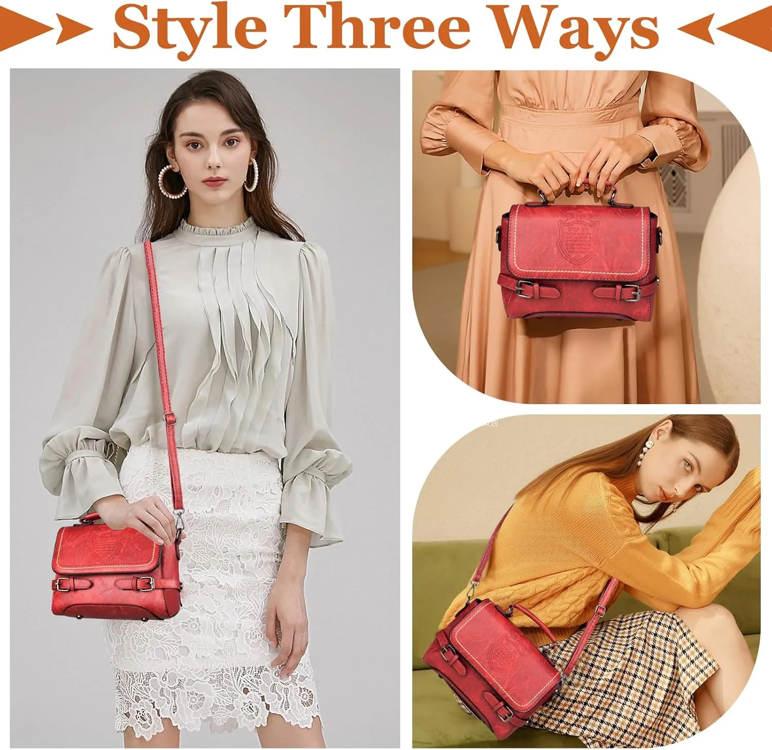 Crossbody Purses for Women, Cute Soft PU Leather Small Purse Handbags, Trendy Tote Clutch Purses Ladies Shoulder Bag