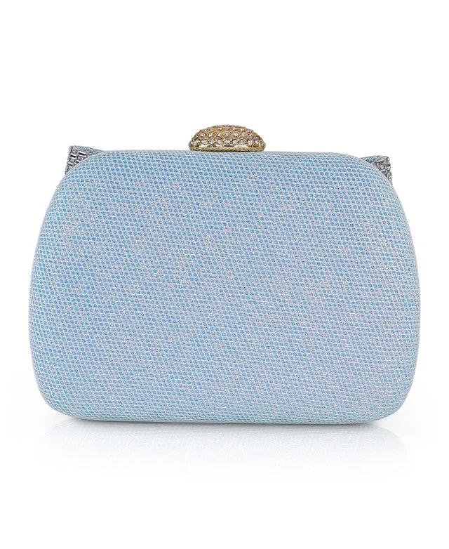 Crystal Bow Clutch - Light Blue