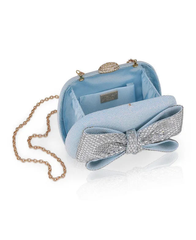 Crystal Bow Clutch - Light Blue